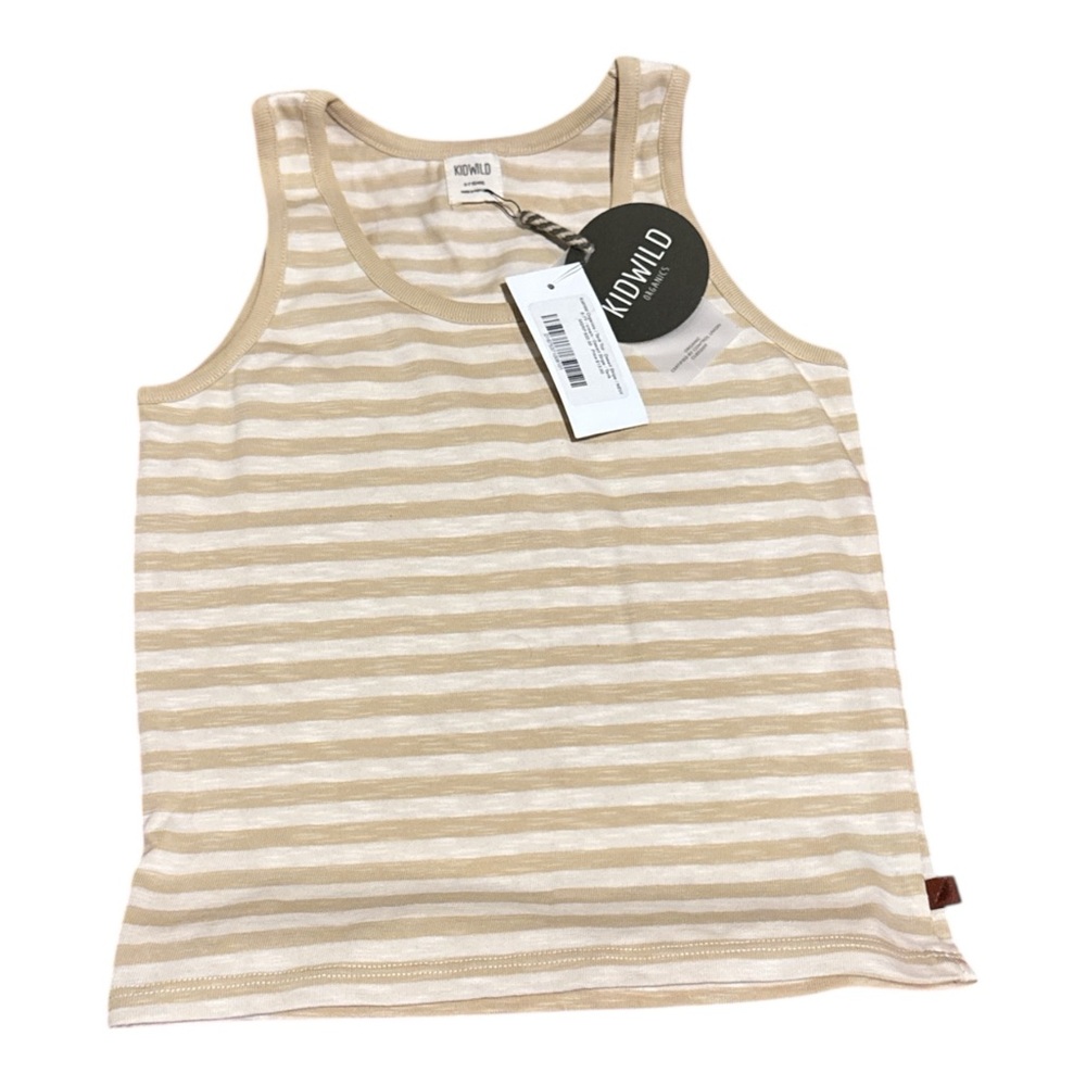 Beige‎ Striped Tank Top for Kids